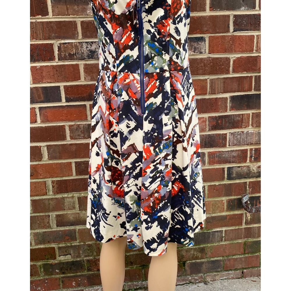 Anthropologie Maeve Fit And Flare Zip Up Pocket Stretchy Colorful Dress,Size M - Picture 12 of 15